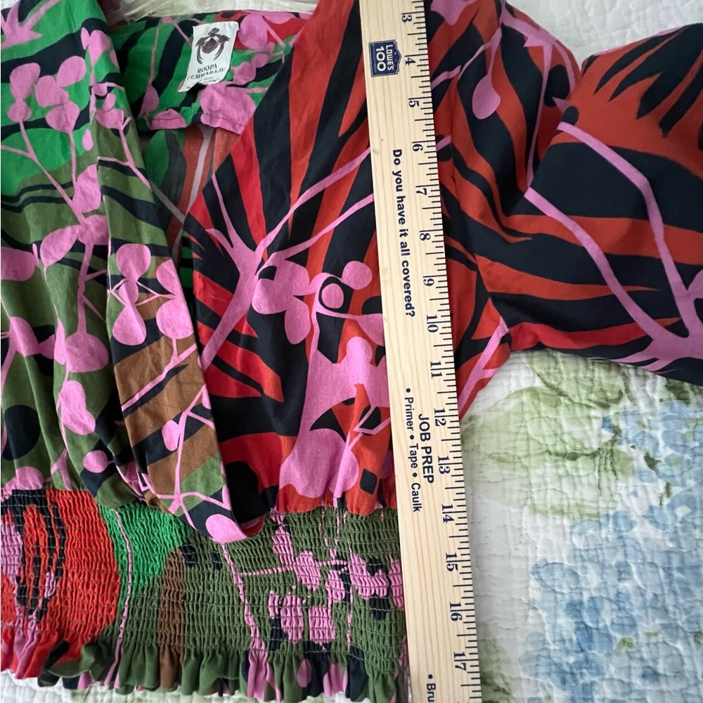 Anthropologie Roopa Pemmaraju multi color Faux wrap blouse Small - Picture 8 of 12